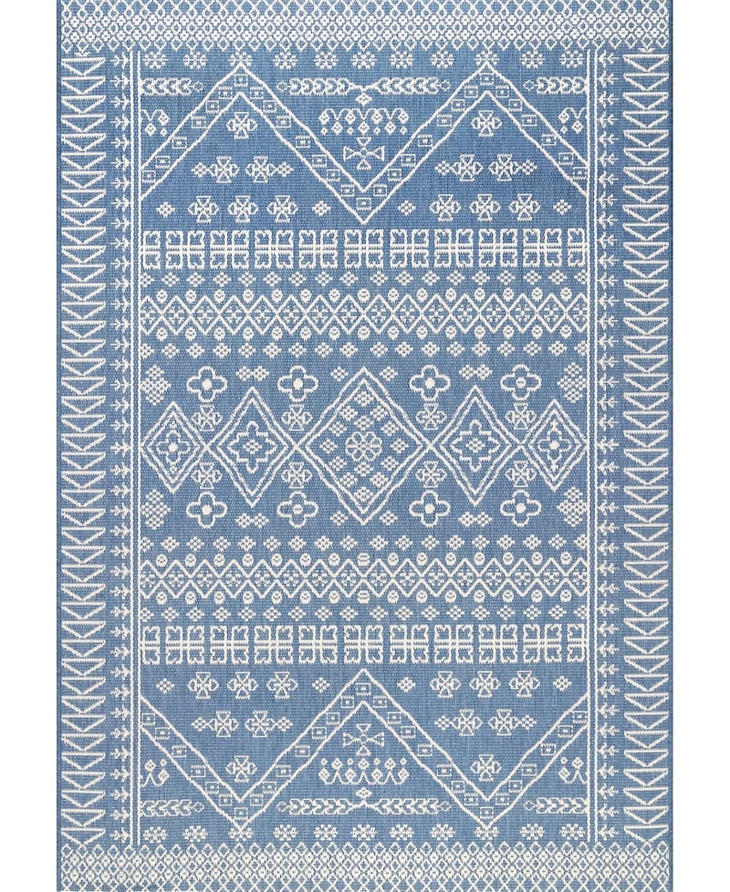 nuLoom Kandace OWDN24A Blue 5' x 8' Outdoor Area Rug