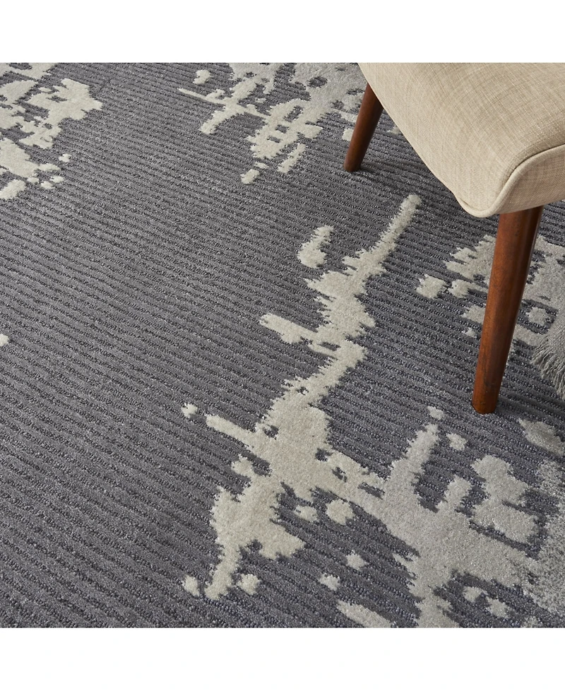 Nourison Home Symmetry SMM02 Gray and Beige 3'9" x 5'9" Area Rug