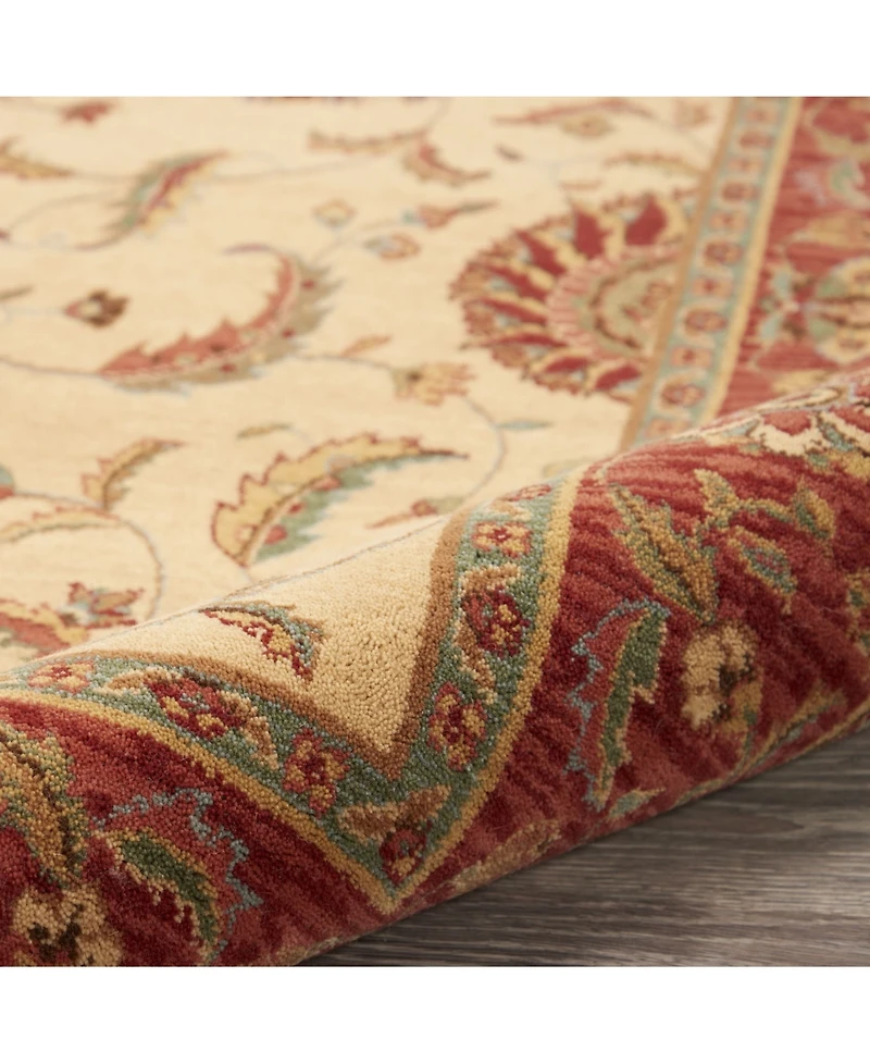 Nourison Home Living Treasures LI04 Ivory and Red 5'6" x 8'3" Area Rug