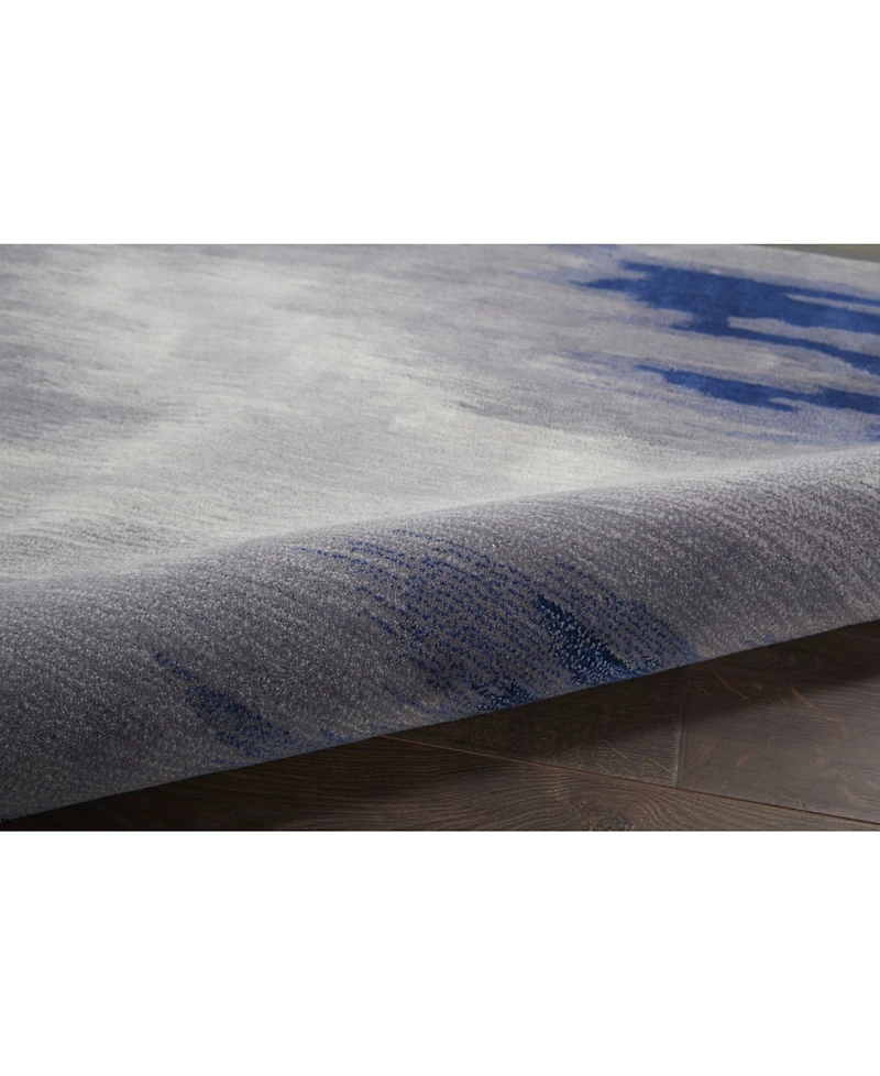 Nourison Home Symmetry SMM10 Gray and Blue 3'9" x 5'9" Area Rug
