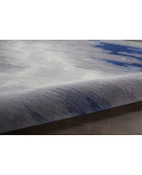 Nourison Home Symmetry SMM10 Gray and Blue 3'9" x 5'9" Area Rug
