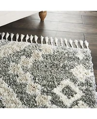 Nourison Home Oslo Shag Osl02 Gray Ivory Rug