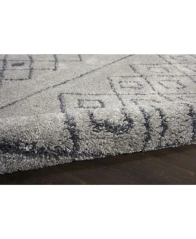 Nourison Home Serenity Shag Srs02 Gray Slate Rug