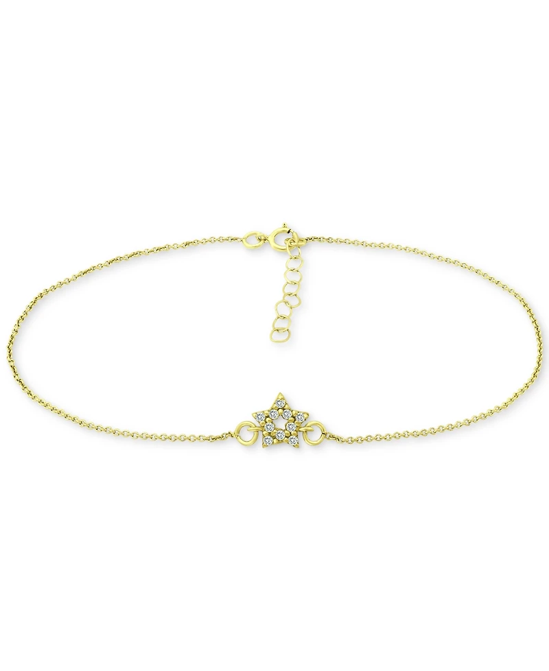 Giani Bernini Cubic Zirconia Star Ankle Bracelet, Created for Macy's
