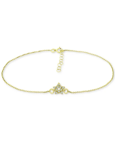 Giani Bernini Cubic Zirconia Star Ankle Bracelet, Created for Macy's