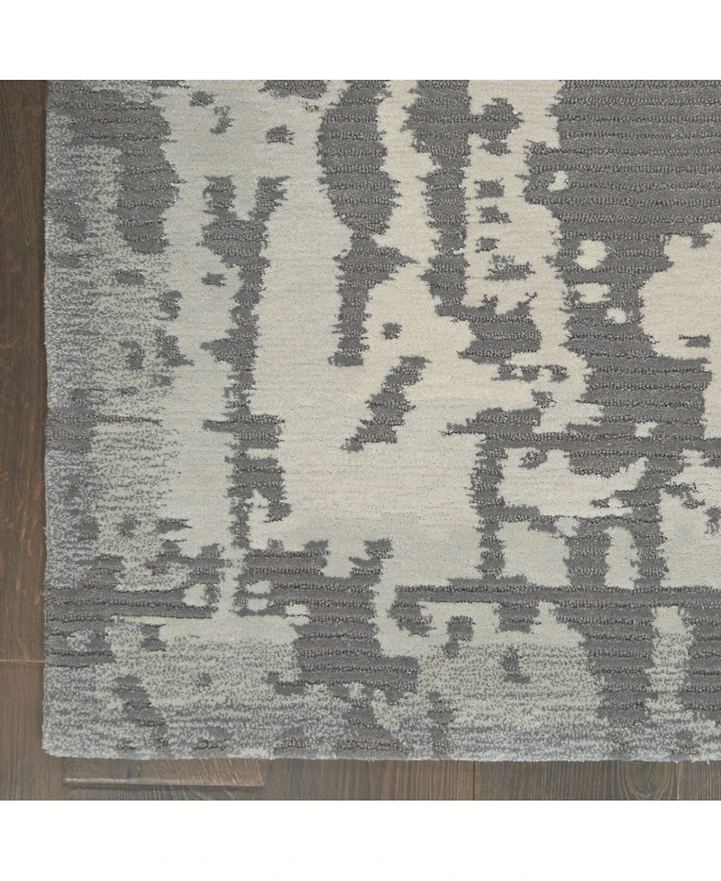 Nourison Home Symmetry SMM02 Gray and Beige 5'3" x 7'9" Area Rug