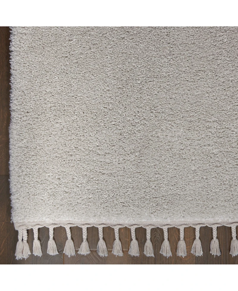 Nourison Home Serenity Shag SRS04 Silver 2'2" x 8'1" Runner Rug