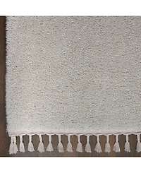 Nourison Home Serenity Shag SRS04 Silver 2'2" x 8'1" Runner Rug