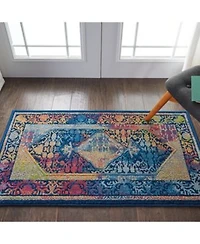 Nourison Home Ankara Global Anr04 Blue Multi Rug