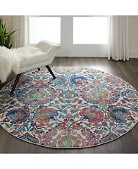 Nourison Home Ankara Global Anr06 Ivory Blue Rug