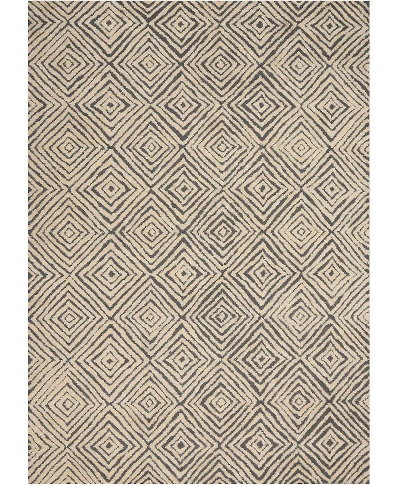 Nourison Home Deco Mod DEC01 Gray and Ivory 3'9" x 5'9" Area Rug