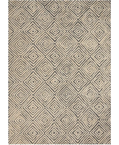 Nourison Home Deco Mod DEC01 Gray and Ivory 3'9" x 5'9" Area Rug
