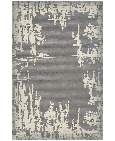 Nourison Home Symmetry SMM02 Gray and Beige 3'9" x 5'9" Area Rug