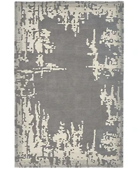 Nourison Home Symmetry SMM02 Gray and Beige 3'9" x 5'9" Area Rug