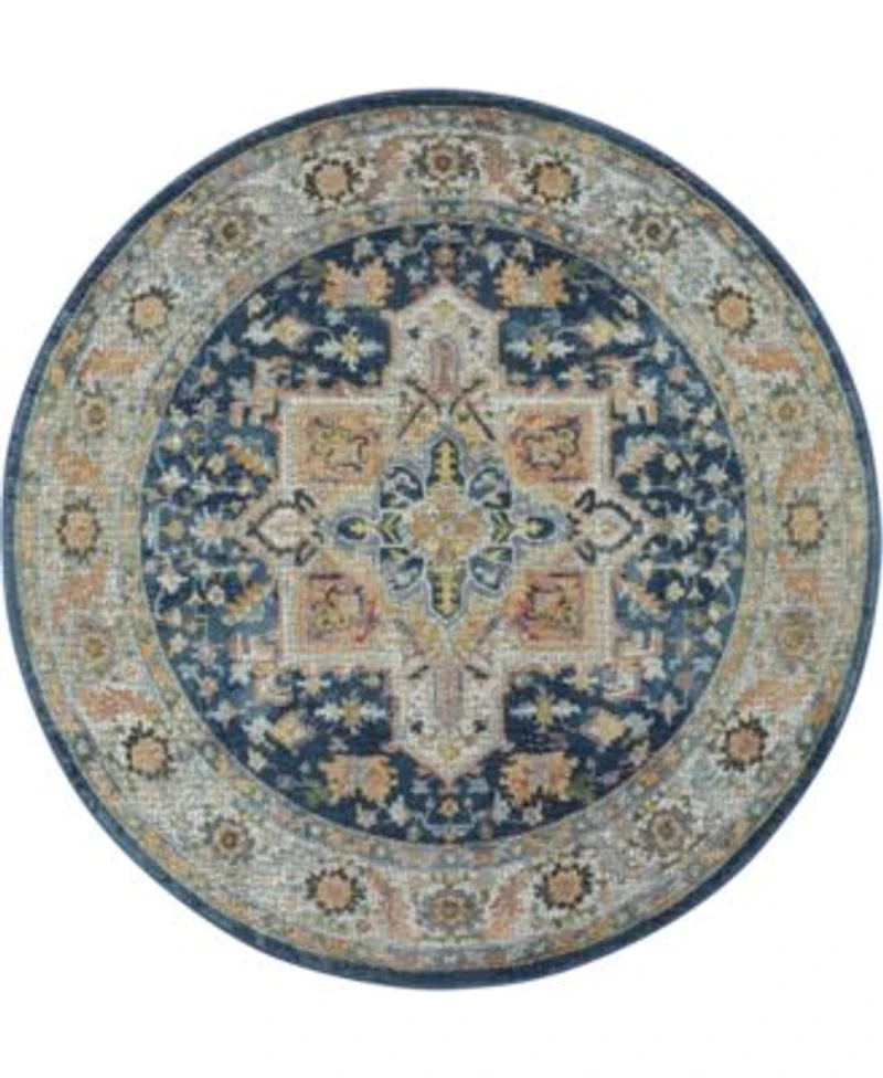 Nourison Home Ankara Global Anr11 Blue Multi Rug