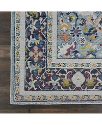 Nourison Home Ankara Global ANR14 Teal and Multi 7'10" x 9'10" Area Rug
