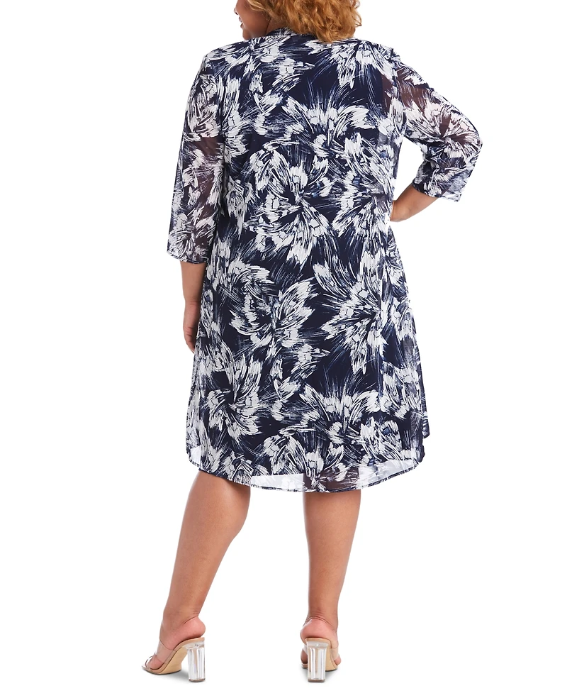 R & M Richards Plus Mesh Jacket Dress