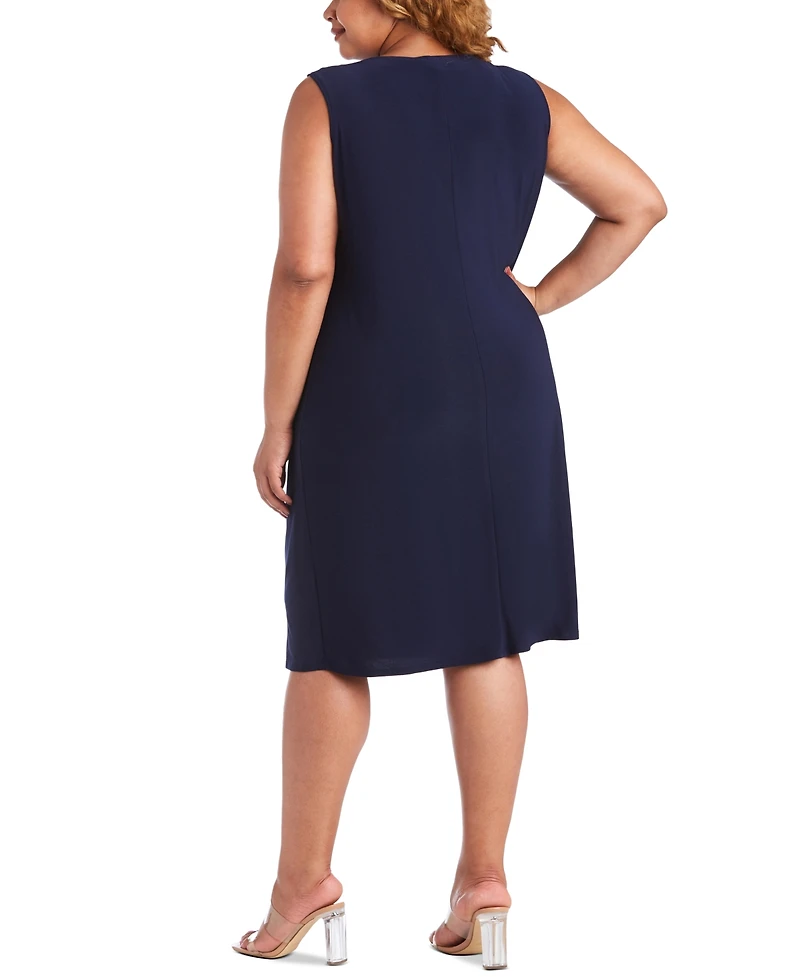 R & M Richards Plus Mesh Jacket Dress