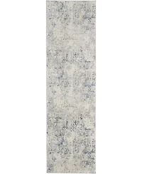 Nourison Home Rustic Textures RUS07 Ivory and Gray 2'2" x 7'6" Runner Rug