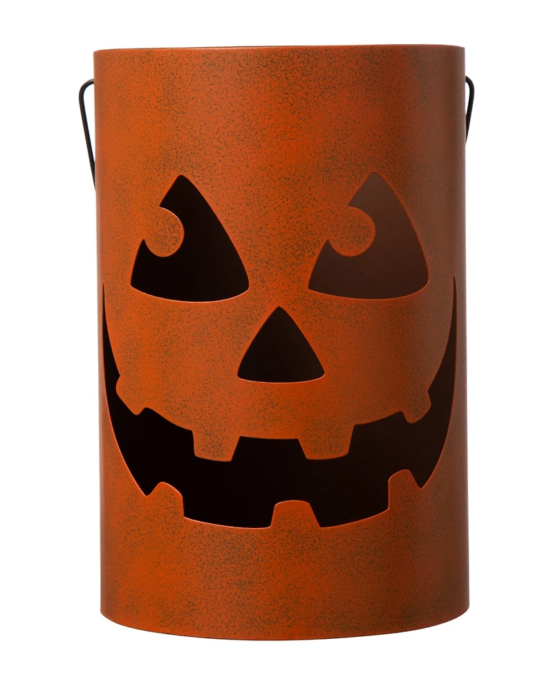 Glitzhome Halloween Jack O Lantern Tea Light Holder, Set of 2