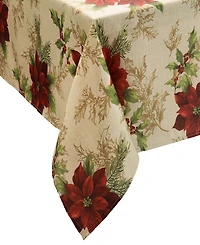 Elrene Festive Poinsettia Holiday Tablecloth 60x120