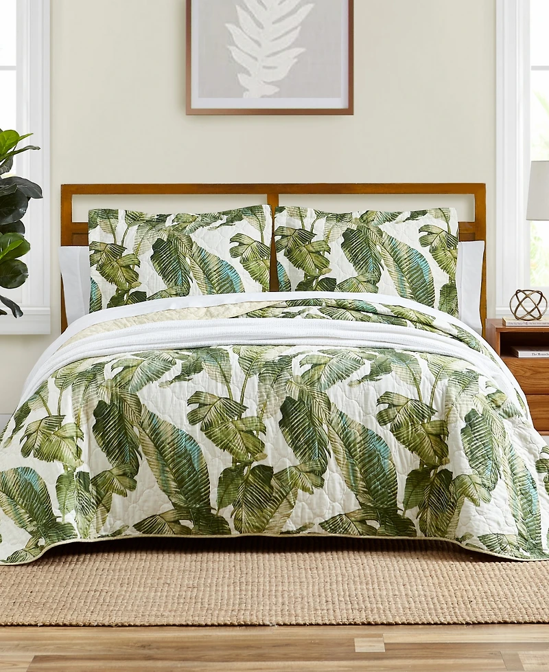 Tommy Bahama Home Fiesta Palms Cotton Reversible 3 Piece Quilt Set
