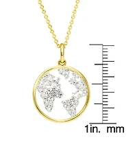 Macy's Diamond Accent Gold-plated Map Pendant Necklace