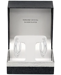 And Now This Crystal Double Hoop Earrings in Silver-Plate, 1.2"
