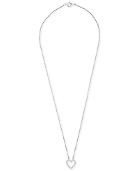Diamond Heart 18" Pendant Necklace (1/10 ct. t.w.) in Sterling Silver