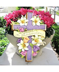 Designocracy by Susan Winget Easter Cross He is Risen Wall and Door Decor