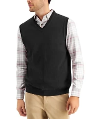 Club Room Men's Solid V-Neck Sweater Vest, Created for Macy's