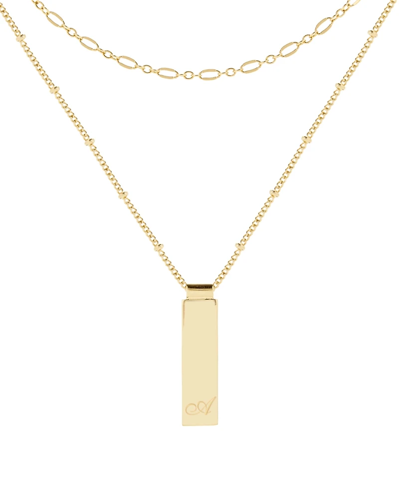 brook & york 14K Gold Plated Maisie Initial Layering Necklace Set