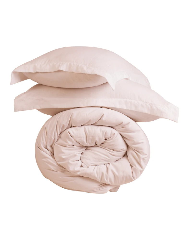 Cathay Home Inc. Microfiber Washed Crinkle Duvet Cover Set, King/California King