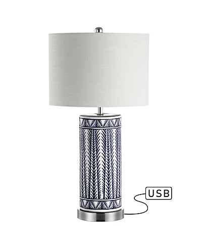 Sulka Ceramic iron Contemporary Usb Charging Led Table Lamp (Set of 2)