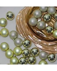 Northlight 60 Count Champagne Shatterproof 4-Finish Christmas Ball Ornaments