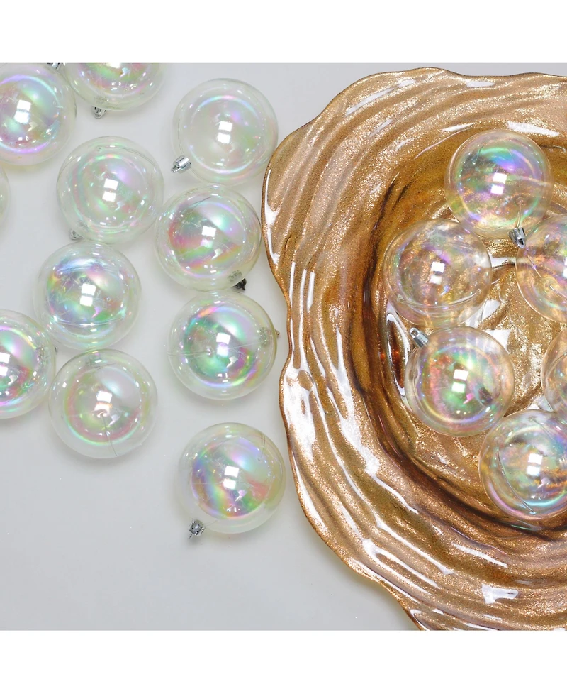 Northlight Clear Iridescent Shatterproof Shiny Christmas Ball Ornaments