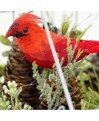 Northlight Cardinal Boxwood Artificial Christmas house Arrangement