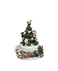 Northlight Animated Penguin and Christmas Tree Winter Scene Rotating Musical Christmas Decoration