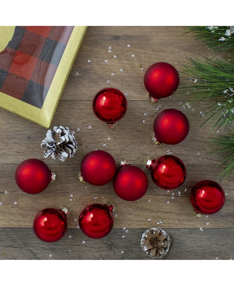 Northlight 10 Count 2-Finish Glass Christmas Ball Ornaments 1.75" 45Mm