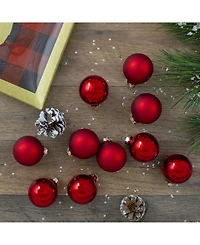 Northlight 10 Count 2-Finish Glass Christmas Ball Ornaments 1.75" 45Mm