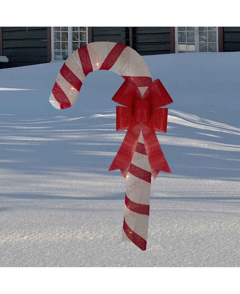 Northlight Pre-Lit Glitter Candy Cane Christmas Outdoor Decoration