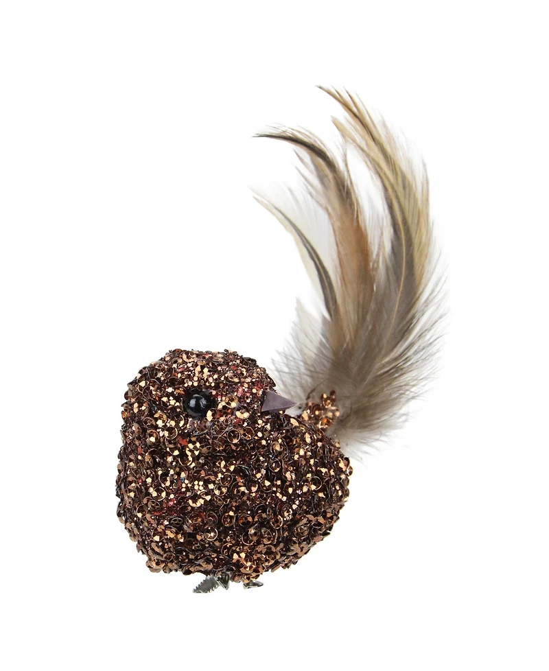 Northlight Sequined Bird with Feather Tail Christmas Ornament with Clip