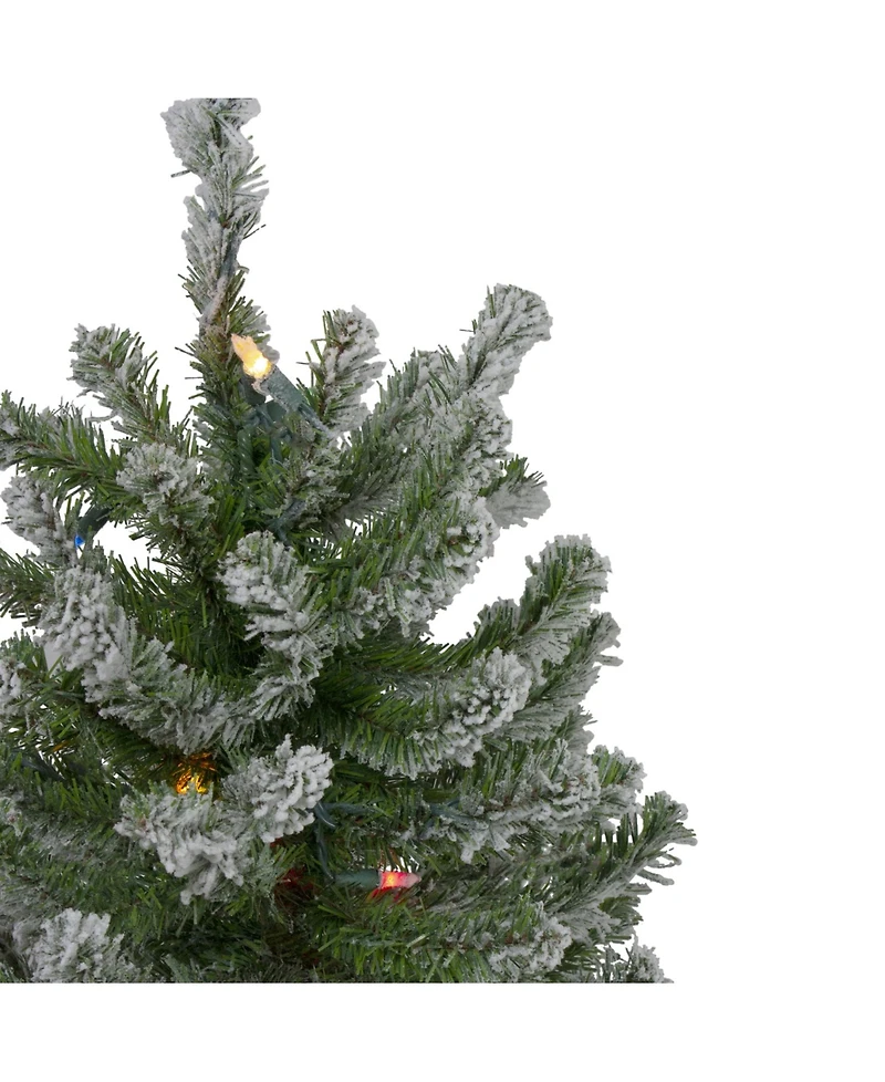 Northlight Pre-Lit Flocked Alpine Artificial Christmas Trees, Set of 3
