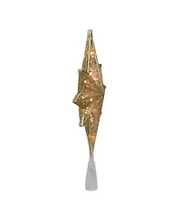 Northlight Lighted Gold Tone Frosted Star Of Bethlehem with Scrolling Christmas Tree Topper