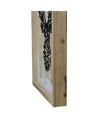 Northlight Reindeer with Snowflakes and Trees Lighted Wooden Christmas Plaque