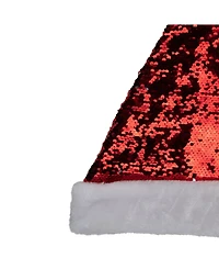 Northlight Reversible Sequined Christmas Santa Hat with Faux Fur Cuff