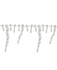 Northlight Unlit Clear Iridescent Icicle Beaded Artificial Christmas Garland