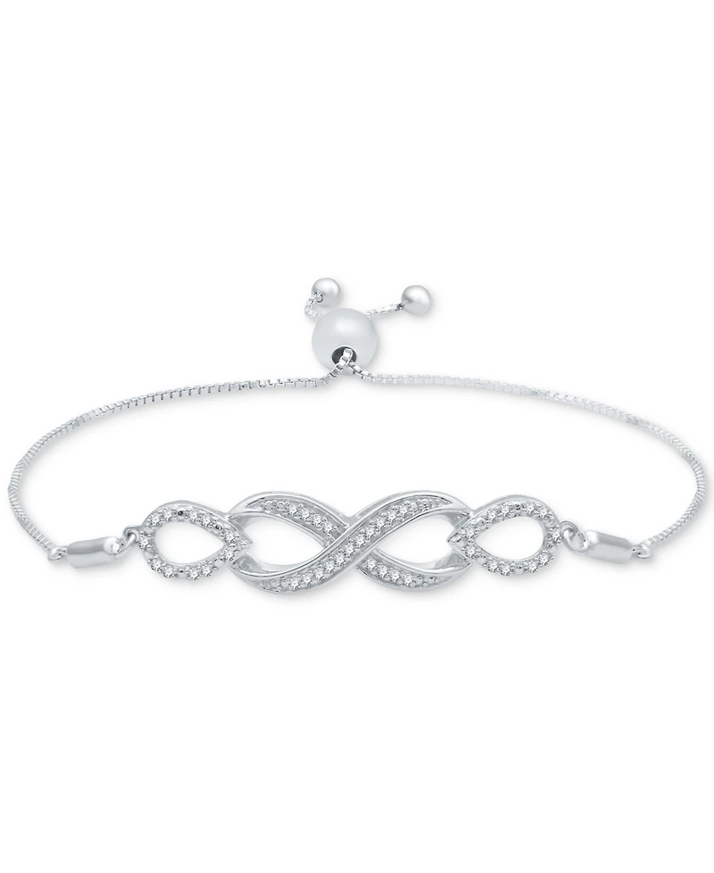 Diamond Infinity Bolo Bracelet (1/6 ct. t.w.) in Sterling Silver