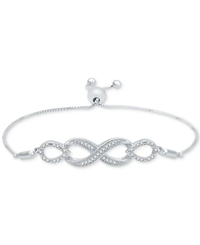 Diamond Infinity Bolo Bracelet (1/6 ct. t.w.) in Sterling Silver