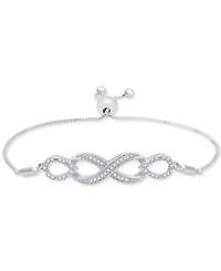 Diamond Infinity Bolo Bracelet (1/6 ct. t.w.) in Sterling Silver